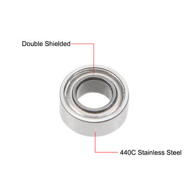Harfington SMR63ZZ Stainless Steel Ball Bearing 3x6x2.5mm Shielded MR63ZZ Bearings 5pcs