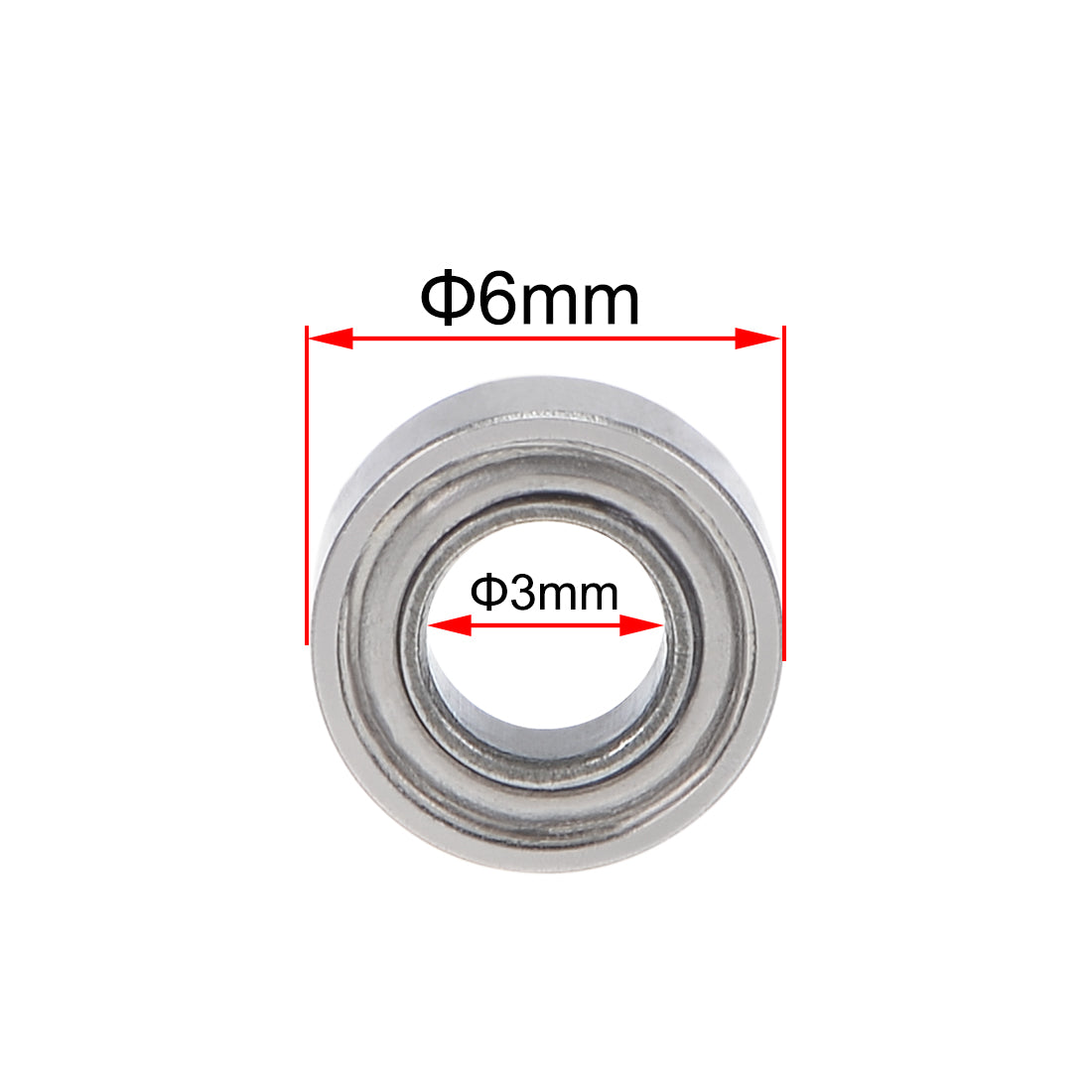 Harfington SMR63ZZ Stainless Steel Ball Bearing 3x6x2.5mm Shielded MR63ZZ Bearings 5pcs