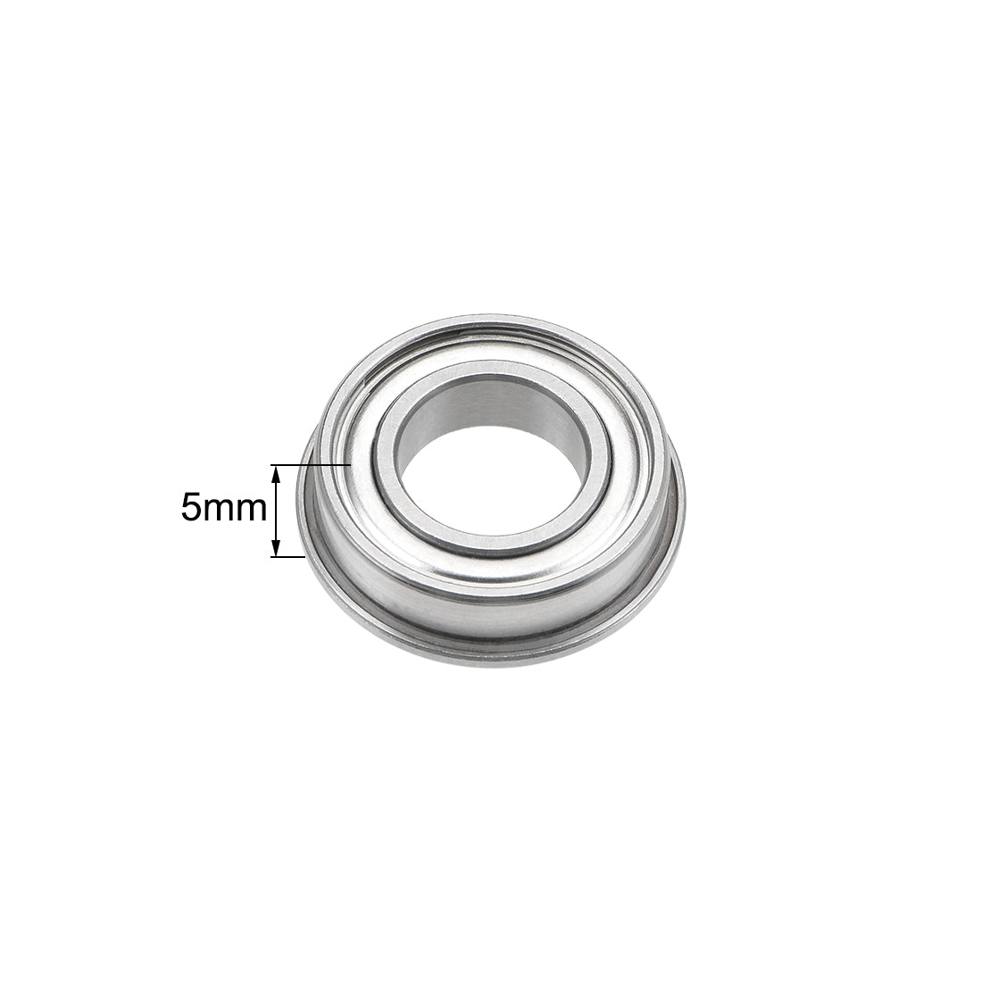 Harfington F6800ZZ Flange Ball Bearing 10x19x5mm Shielded Chrome Bearings 2pcs