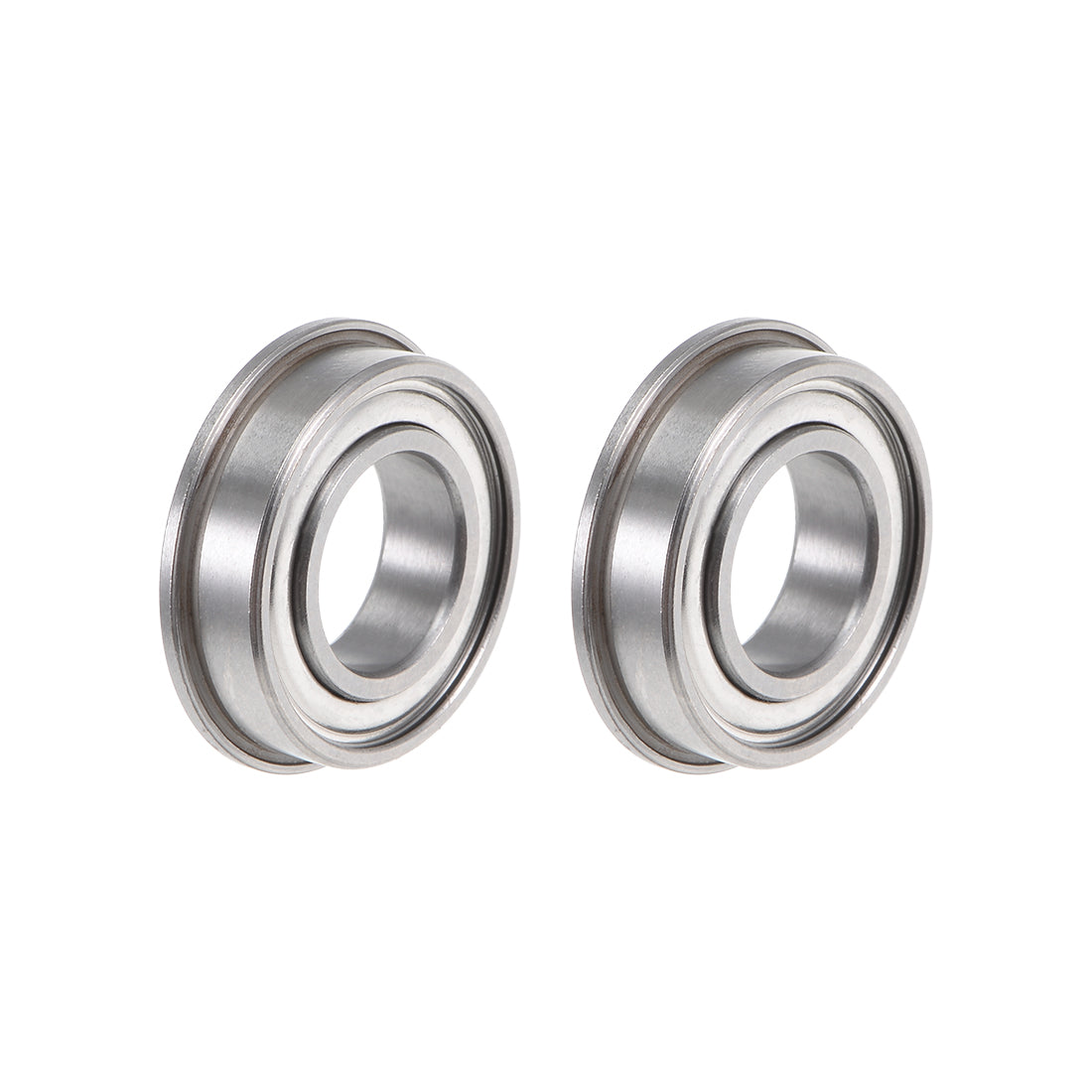 Harfington F6800ZZ Flange Ball Bearing 10x19x5mm Shielded Chrome Bearings 2pcs