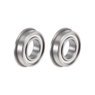 Harfington F6800ZZ Flange Ball Bearing 10x19x5mm Shielded Chrome Bearings 2pcs