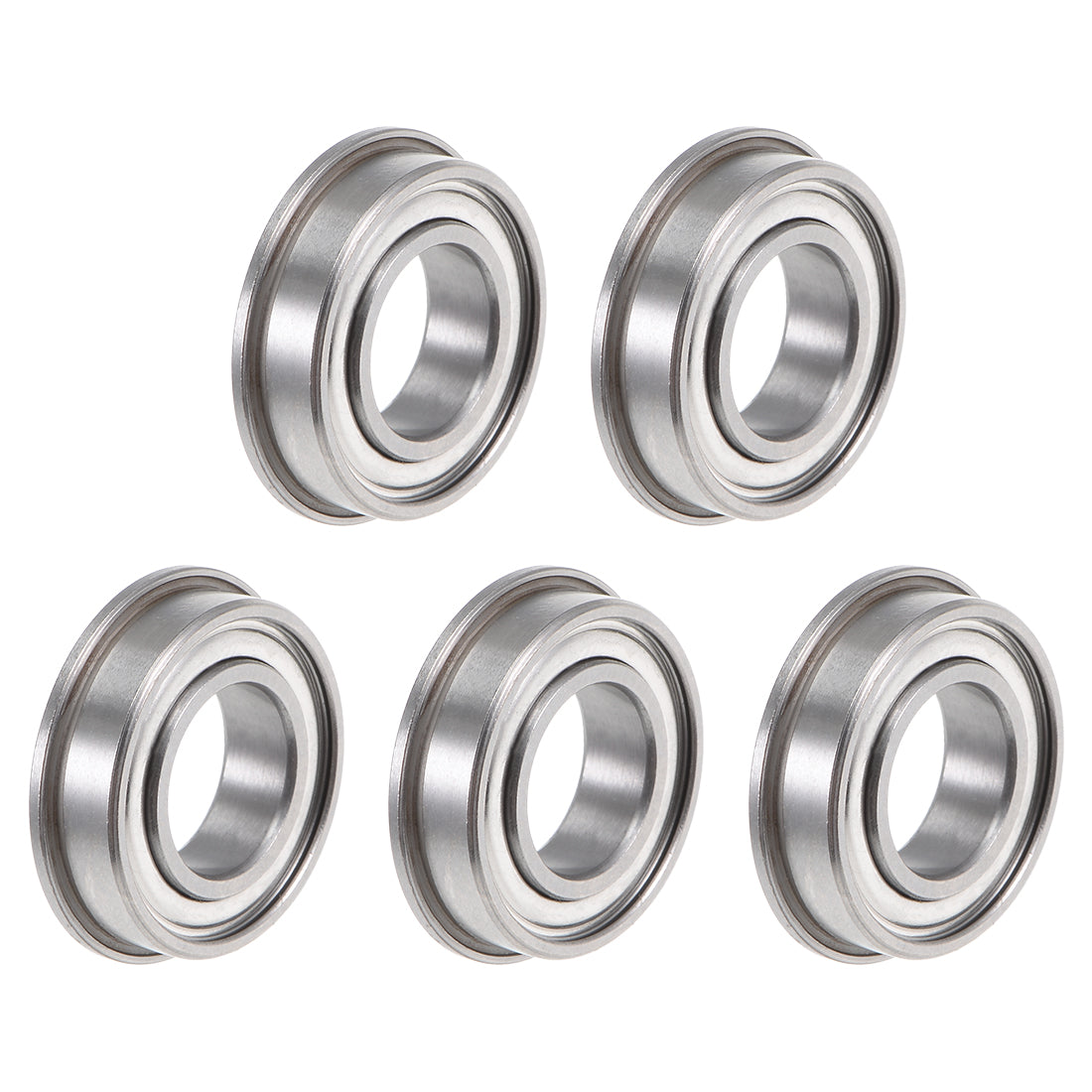 Harfington F6800ZZ Flange Ball Bearing 10x19x5mm Shielded Chrome Bearings 5pcs