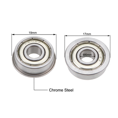 Harfington Flange Deep Groove Ball Bearings Double Shield Chrome Steel