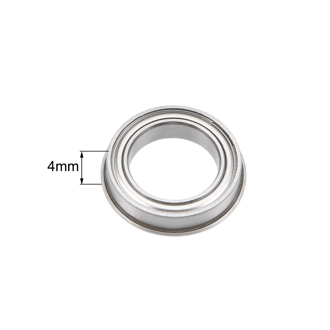 Harfington F6701ZZ Flange Ball Bearing 12x18x4mm Shielded Chrome Bearings 2pcs