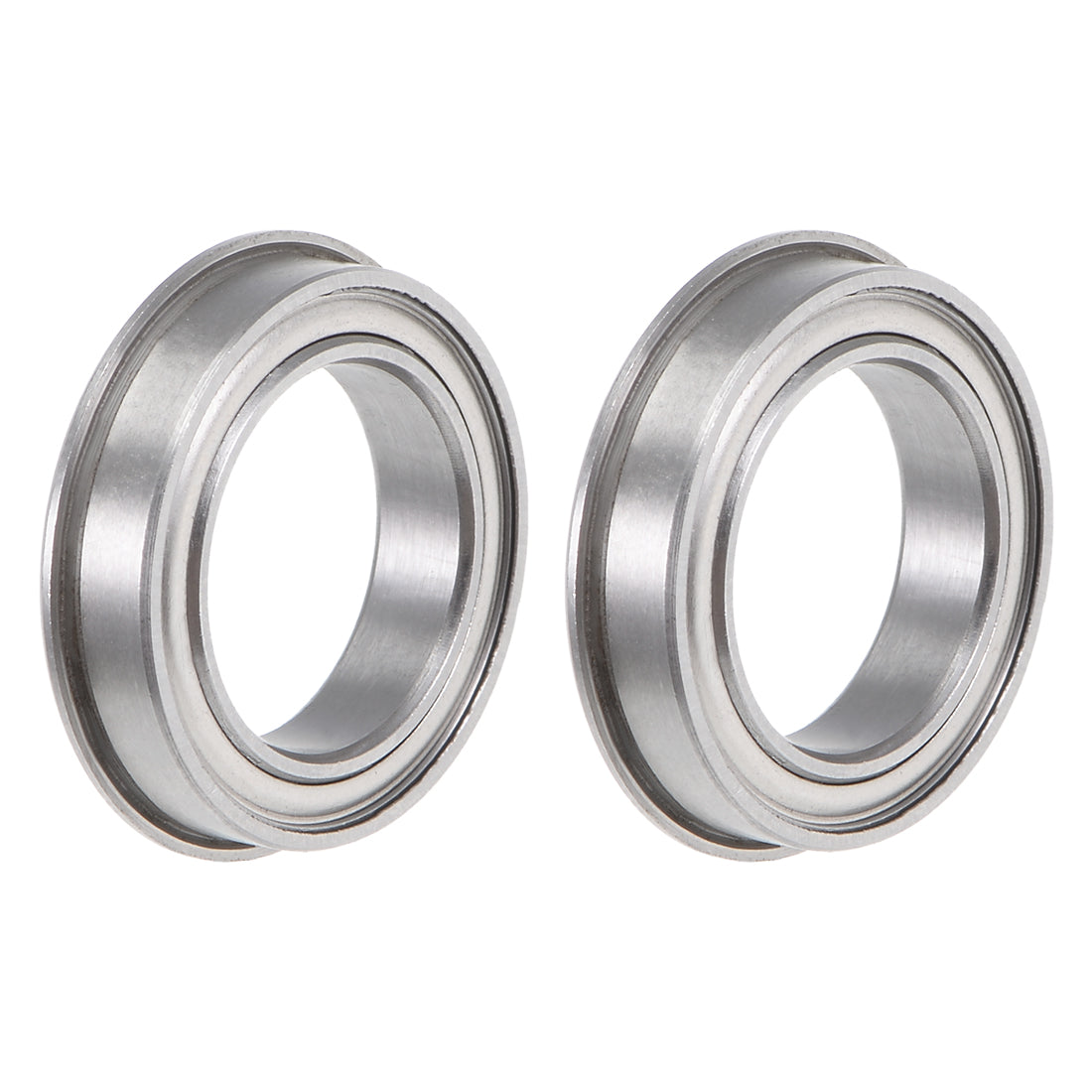 Harfington F6701ZZ Flange Ball Bearing 12x18x4mm Shielded Chrome Bearings 2pcs