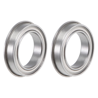 Harfington F6701ZZ Flange Ball Bearing 12x18x4mm Shielded Chrome Bearings 2pcs