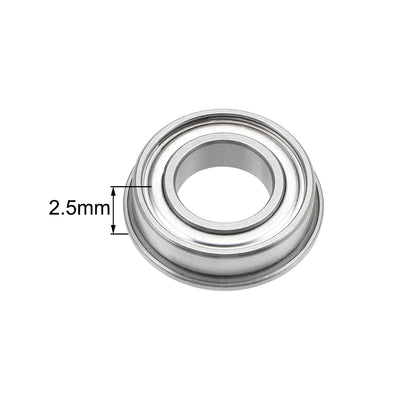 Harfington MF85ZZ Flange Ball Bearing 5x8x2.5mm Shielded Chrome Bearings 2pcs