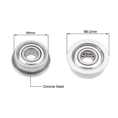 Harfington Miniature Flange Deep Groove Ball Bearings Double Shield Chrome Steel