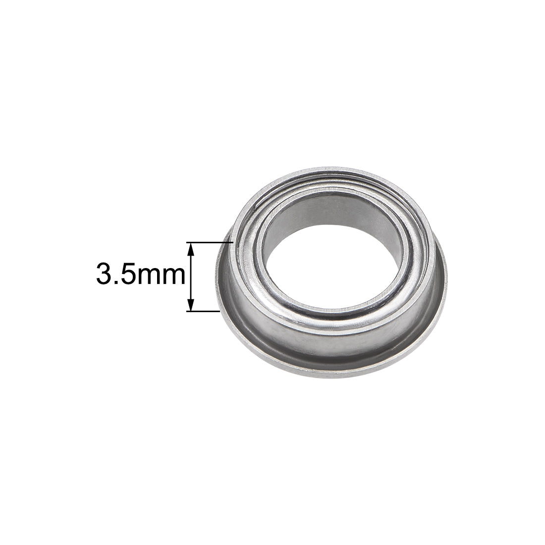 Harfington MF128ZZ Flange Ball Bearing 8x12x3.5mm Shielded Chrome Bearings 2pcs