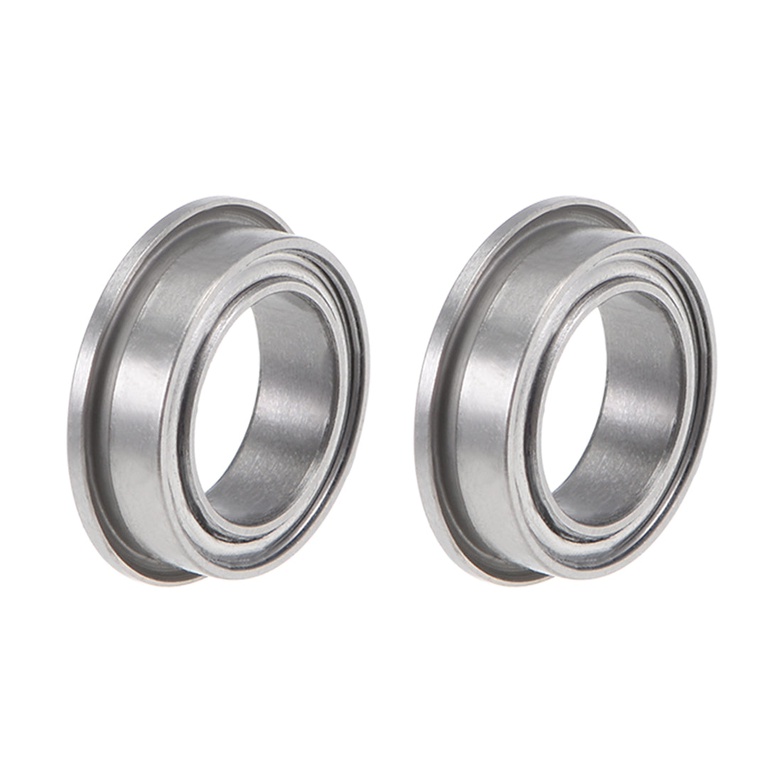 Harfington MF128ZZ Flange Ball Bearing 8x12x3.5mm Shielded Chrome Bearings 2pcs
