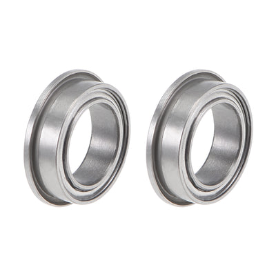 Harfington MF128ZZ Flange Ball Bearing 8x12x3.5mm Shielded Chrome Bearings 2pcs