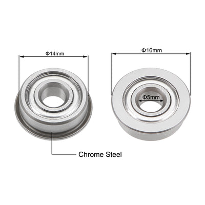 Harfington Flange Deep Groove Ball Bearings Double Shield Chrome Steel