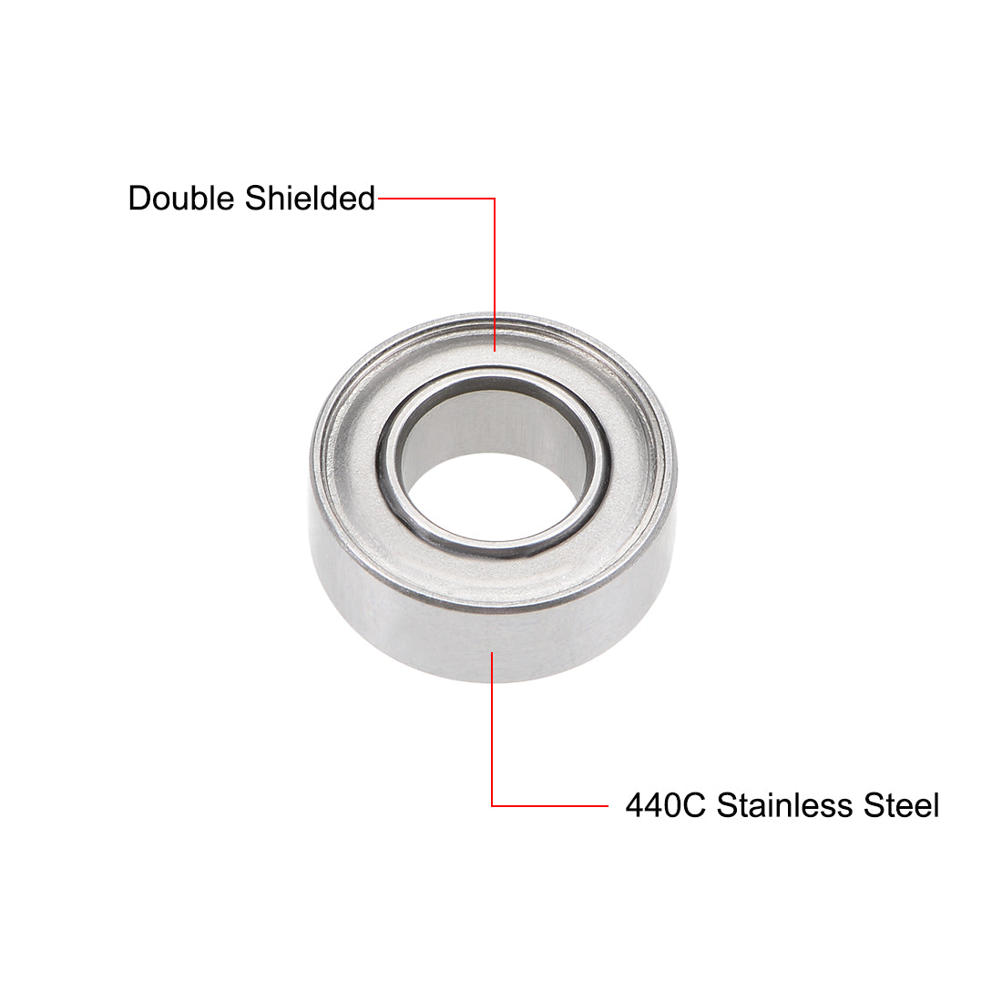 Harfington SR188ZZ Stainless Steel Ball Bearing 1/4"x1/2"x3/16" Double Shielded Bearings 2pcs
