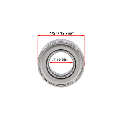 Harfington SR188ZZ Stainless Steel Ball Bearing 1/4"x1/2"x3/16" Double Shielded R188ZZ Bearings 5pcs