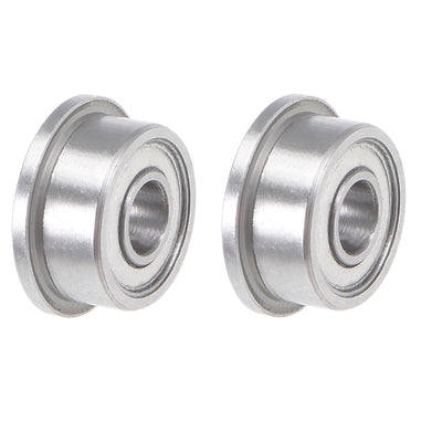 Harfington F693ZZ Flange Ball Bearing 3x8x4mm Shielded Chrome Bearings 2pcs