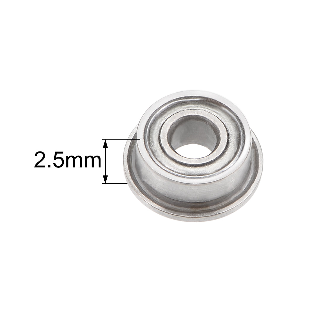 Harfington F682ZZ Flange Ball Bearing 2x5x2.5mm Shielded Chrome Bearings 2pcs
