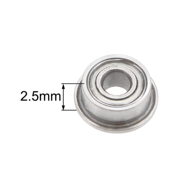 Harfington F682ZZ Flange Ball Bearing 2x5x2.5mm Shielded Chrome Bearings 2pcs
