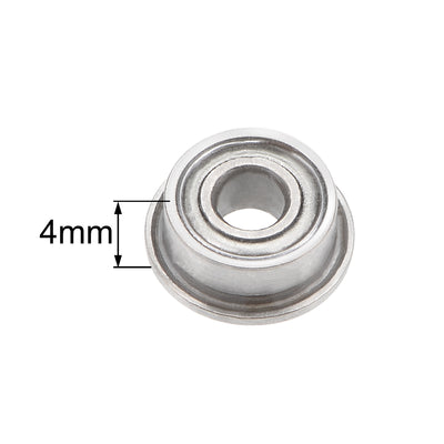 Harfington F684ZZ Flange Ball Bearing 4x9x4mm Shielded Chrome Bearings 2pcs