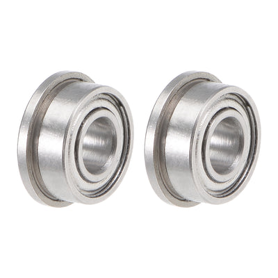 Harfington F684ZZ Flange Ball Bearing 4x9x4mm Shielded Chrome Bearings 2pcs