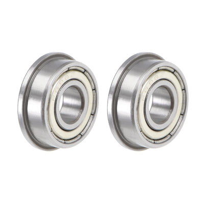 Harfington F696ZZ Flange Ball Bearing 6x15x5mm Shielded Chrome Bearings 2pcs
