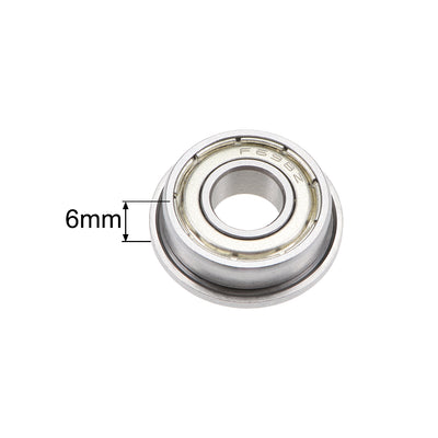 Harfington F698ZZ Flange Ball Bearing 8x19x6mm Shielded Chrome Bearings 2pcs