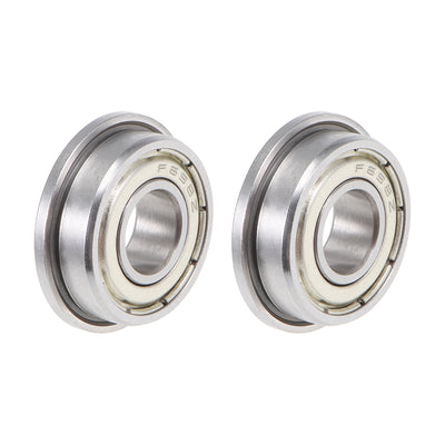 Harfington F698ZZ Flange Ball Bearing 8x19x6mm Shielded Chrome Bearings 2pcs