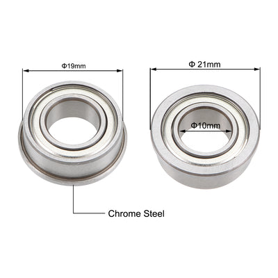Harfington Flange Deep Groove Ball Bearings Double Shield Chrome Steel