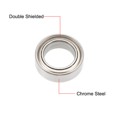 Harfington MR63ZZ Ball Bearing 3x6x2.5mm Double Shielded Mini Deep Groove Bearings 5pcs