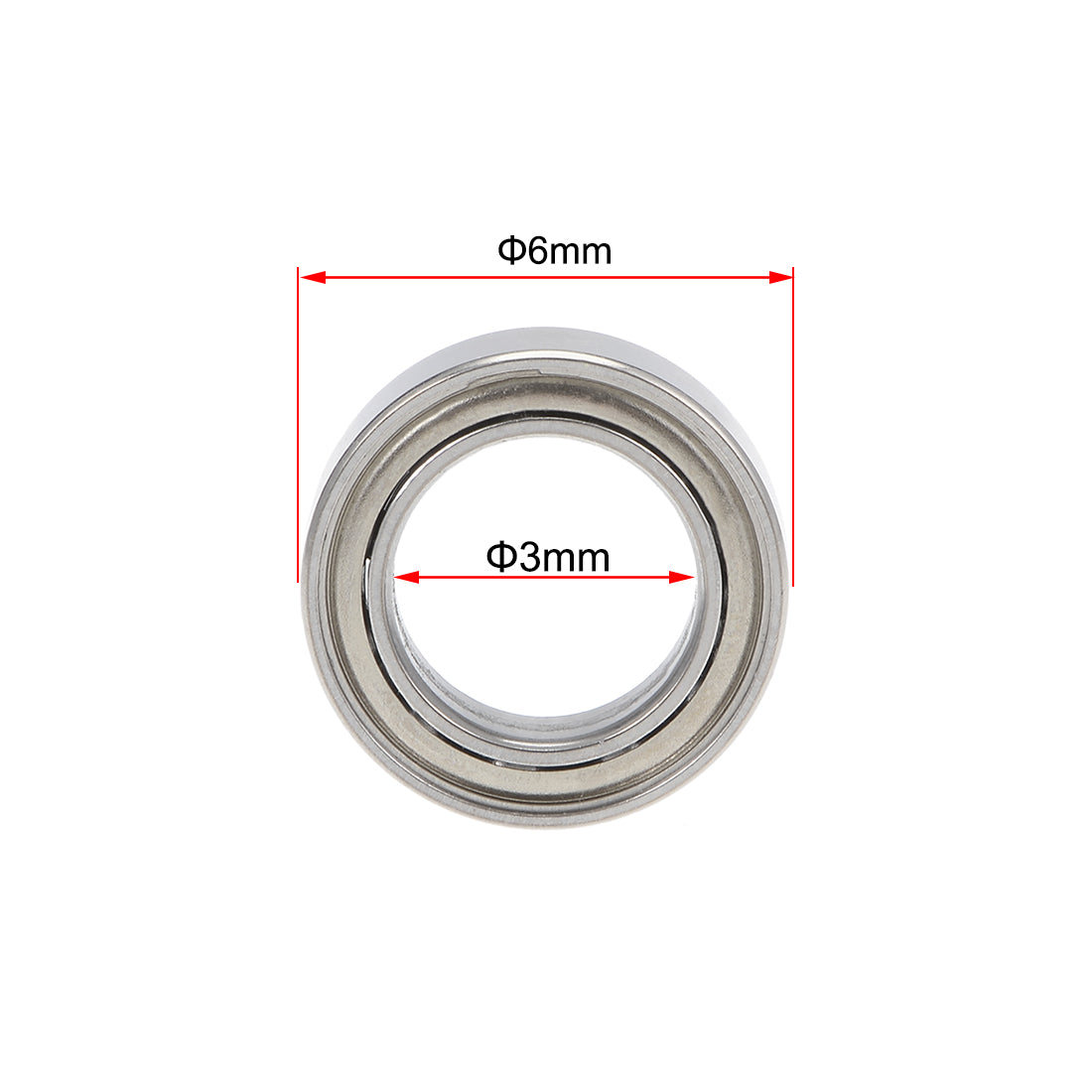 Harfington MR63ZZ Ball Bearing 3x6x2.5mm Double Shielded Mini Deep Groove Bearings 5pcs