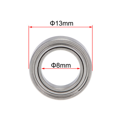 Harfington SMR138ZZ Stainless Steel Ball Bearing 8x13x4mm Shielded MR138ZZ Bearings
