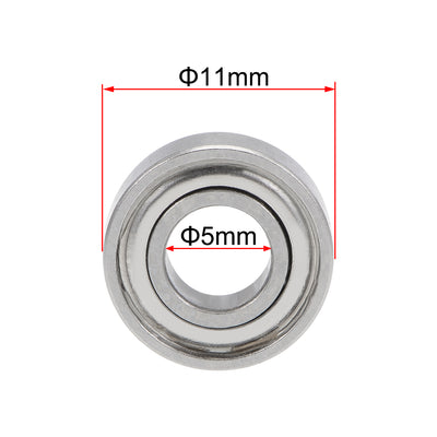 Harfington Miniature Deep Groove Ball Bearings Double Shielded Stainless Steel