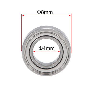Harfington SMR84ZZ Stainless Steel Ball Bearing 4x8x3mm Shielded MR84ZZ Bearings 5pcs