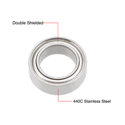 Harfington SMR85ZZ Deep Groove Ball Bearings 5x8x2.5mm Stainless Steel Double Shielded 5pcs