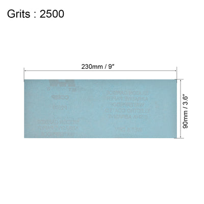 Harfington 15pcs 2500 Grits Wet Dry Waterproof Sandpaper 3.6" x 9" Sanding Paper Blue