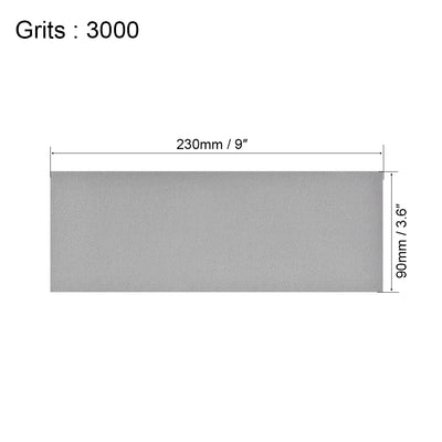 Harfington 15pcs 3000 Grits Wet Dry Waterproof Sandpaper 3.6" x 9" Sanding Paper Blue