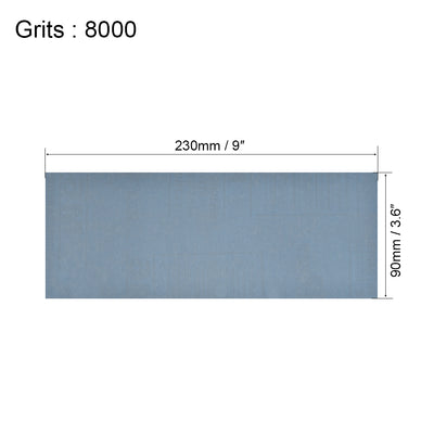 Harfington 15pcs 8000 Grits Wet Dry Waterproof Sandpaper 3.6" x 9" Sanding Paper Blue