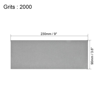 Harfington 15pcs 2000 Grits Wet Dry Waterproof Sandpaper 3.6" x 9" Sanding Paper Blue