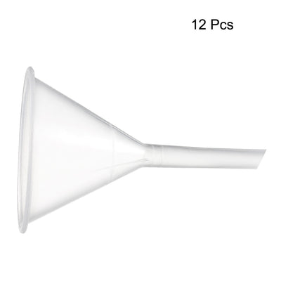 Harfington 12pcs Mini Clear Plastic Funnels 2 inch Dia. Mouth Transfer Filling Tool for Bottle Filling Perfumes Essential Oils Laboratory Chemicals