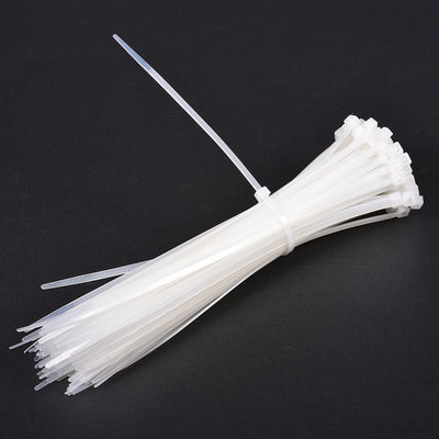 Harfington Nylon Cable Ties 8 Inch Self-Locking Zip Ties 0.13 Inch Width White 100pcs