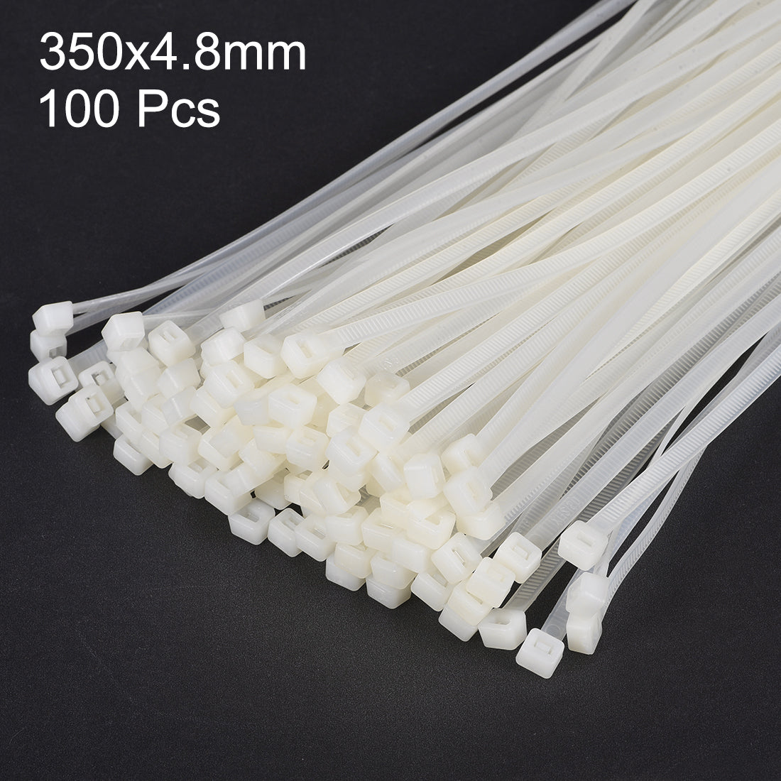 Harfington Nylon Cable Ties 14 Inch Self-Locking Zip Ties 0.19 Inch Width White 100pcs