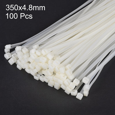 Harfington Nylon Cable Ties 14 Inch Self-Locking Zip Ties 0.19 Inch Width White 100pcs