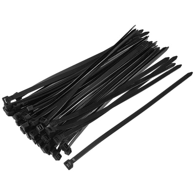 Harfington Nylon Cable Ties 10 Inch Self-Locking Zip Ties 0.3 Inch Width Black 50pcs