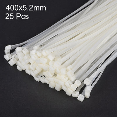 Harfington Nylon Cable Ties 16 Inch Self-Locking Zip Ties 0.2 Inch Width White 25pcs