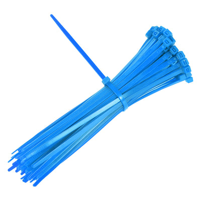 Harfington Nylon Cable Ties 8 Inch Self-Locking Zip Ties 0.19 Inch Width Blue 100pcs