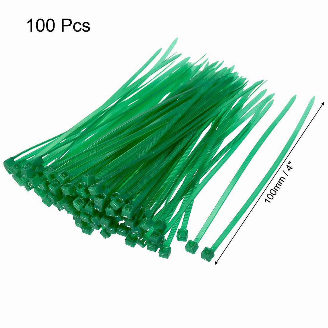 Harfington Nylon Cable Ties 4 Inch Self-Locking Zip Ties 0.09 Inch Width Green 100pcs