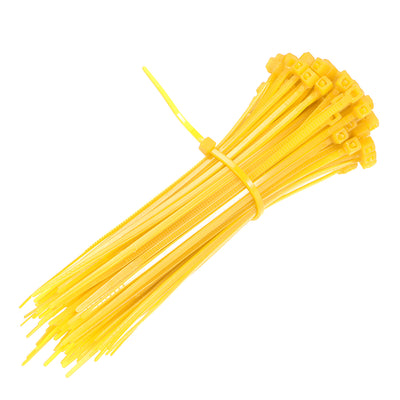 Harfington Nylon Cable Ties 4 Inch Self-Locking Zip Ties 0.07 Inch Width Yellow 500pcs