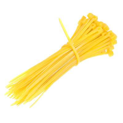 Harfington Nylon Cable Ties 4 Inch Self-Locking Zip Ties 0.09 Inch Width Yellow 100pcs