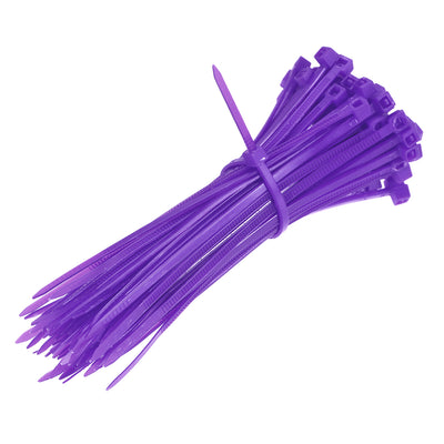 Harfington Nylon Cable Ties 4 Inch Self-Locking Zip Ties 0.09 Inch Width Purple 500pcs