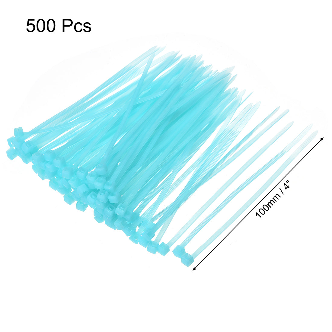 Harfington Nylon Cable Ties 4-Inch Self-Locking Zip Ties 0.09-Inch Width Blue 500pcs