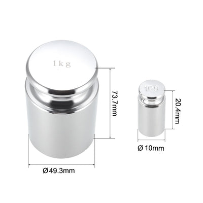 Harfington Gram Calibration Weight Set 10g 1000g M1 Precision Chrome Plated Steel for Digital Balance Scales